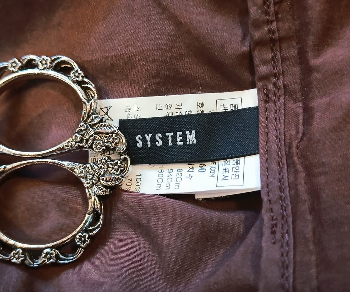 한국 SYSTEM 시스템 리본 루즈핏 비대칭 롱 블라우스 상품이미지7