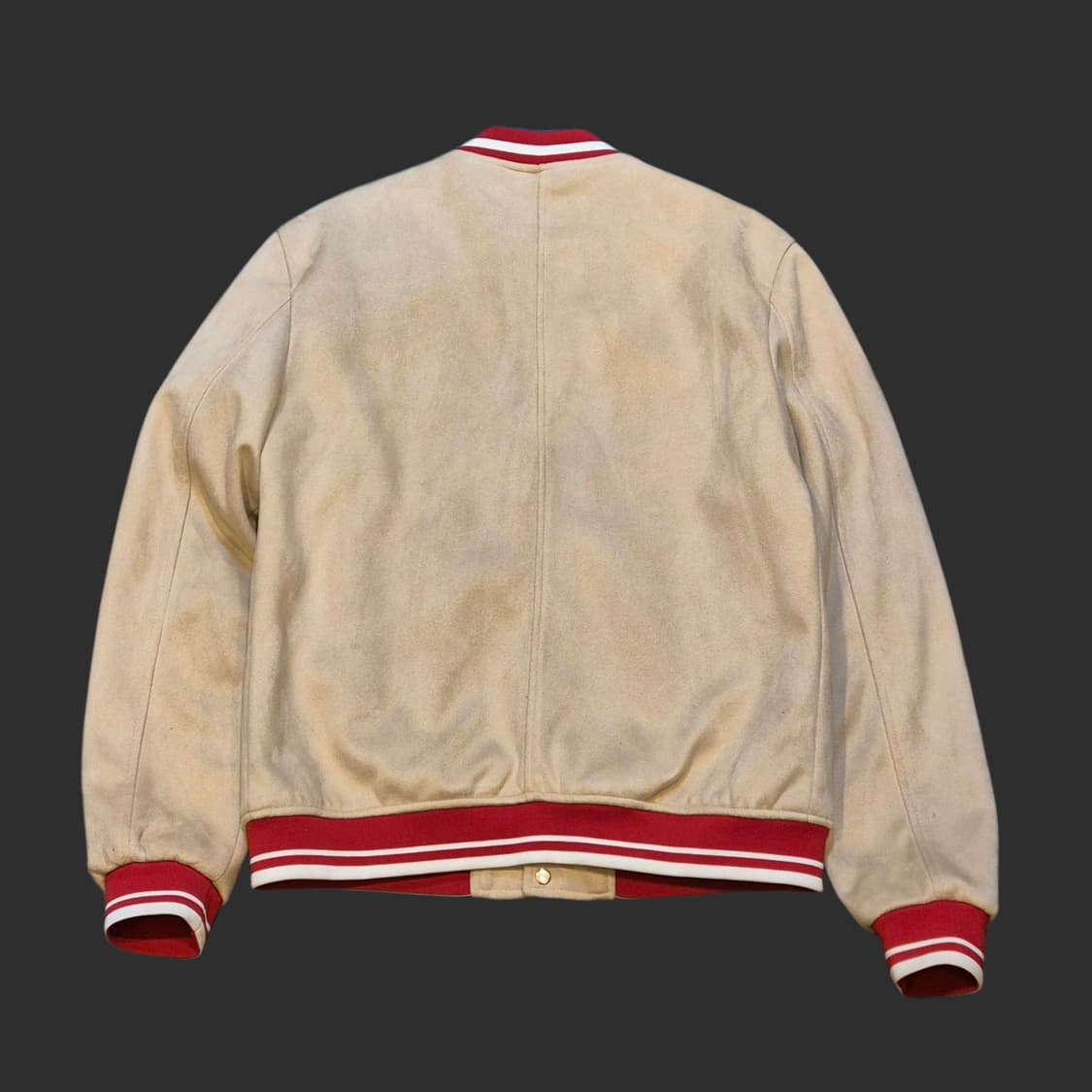 XL(착샷잇음) 베이지 슬림핏 스웨이드 블루종자켓  상품이미지2