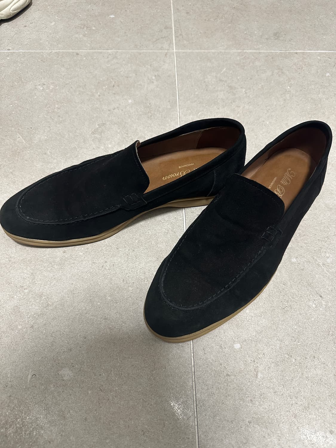 Mili Brown 수제화 남성 스웨이드 로퍼 블랙 265~270 상품이미지1