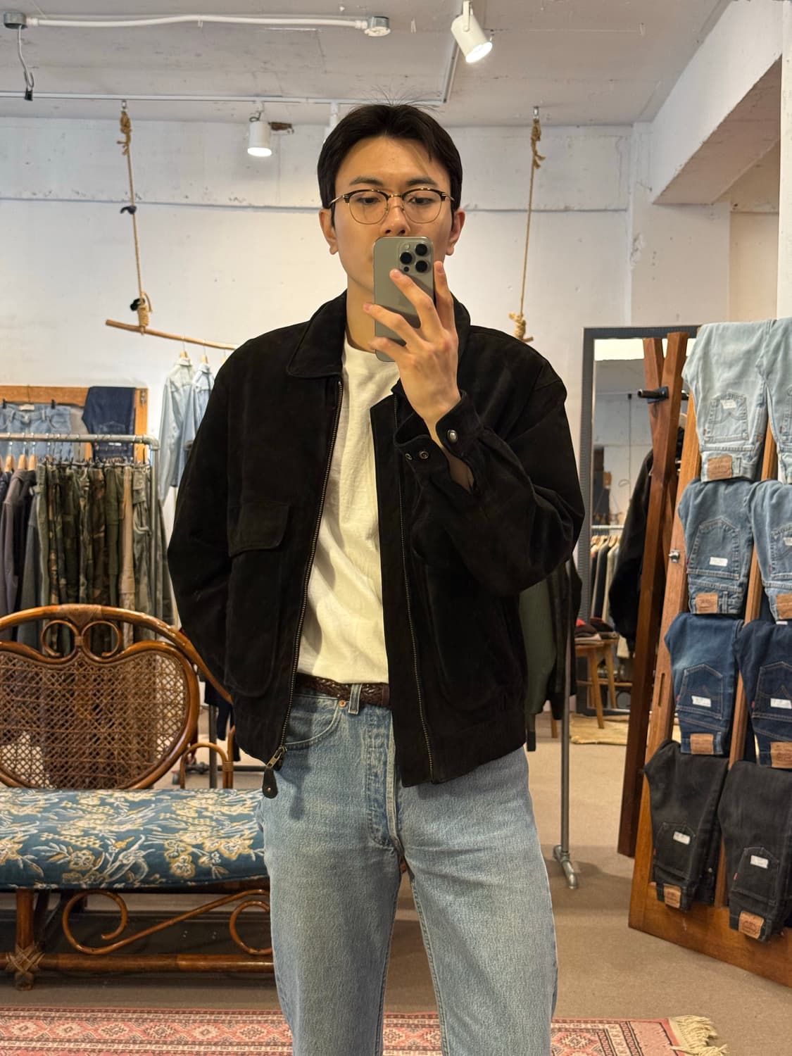 SubUrban Leather Suede Bomber Jacket 상품이미지1