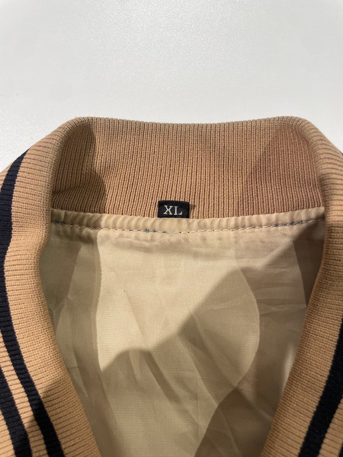 아비렉스 브라운 usa 로고 바시티 레더 자켓 상품이미지7