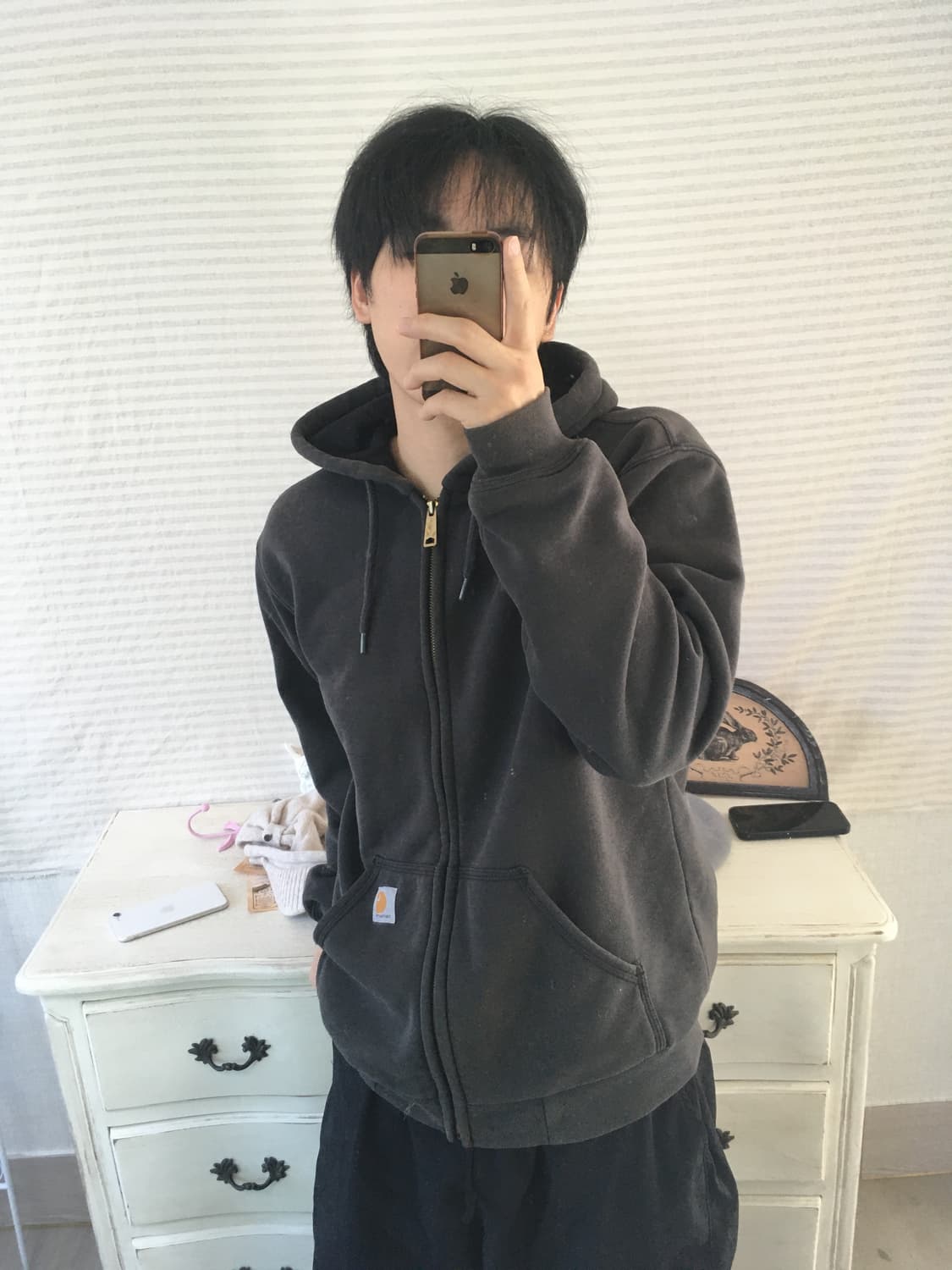  차콜 칼하트 후드 집업 y2k 스트릿 갸루 펑키 일본빈티지701  상품이미지1