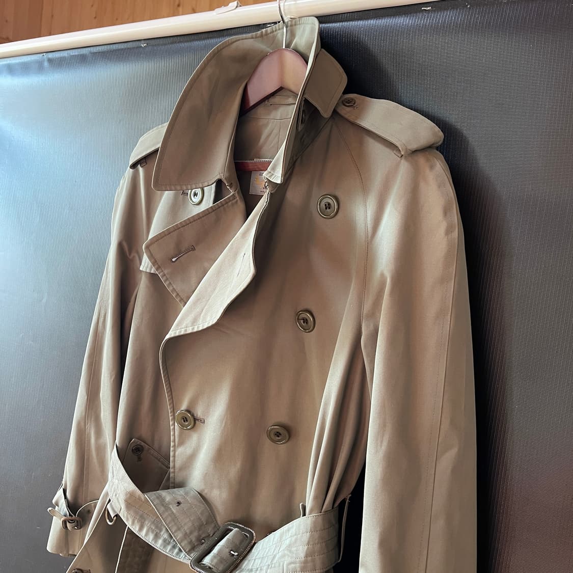80s 아쿠아큐스텀 트렌치코트 레어 디테일 아쿠아5 영국 생산 상품이미지2