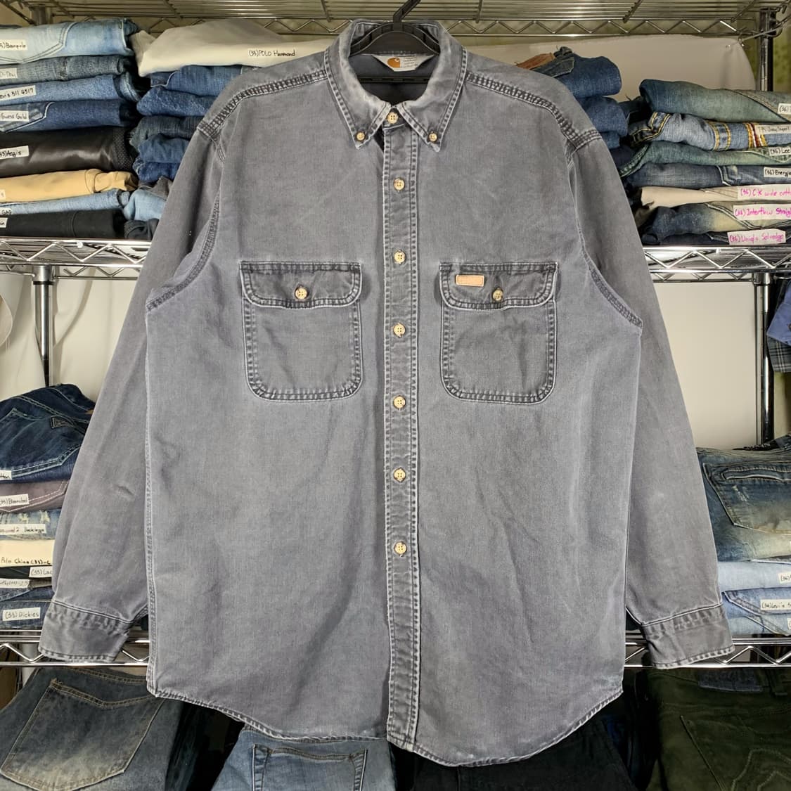 [L] 칼하트 헤비코튼 워크셔츠 그레이 상품이미지2