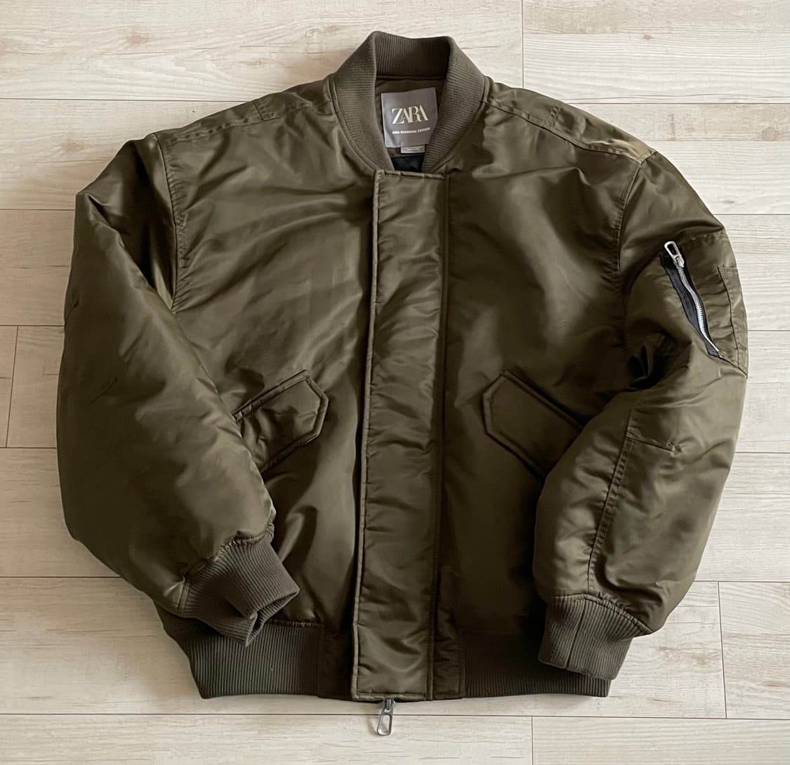 [S] 자라 오버사이즈 핏 봄버 자켓 카키 상품이미지2