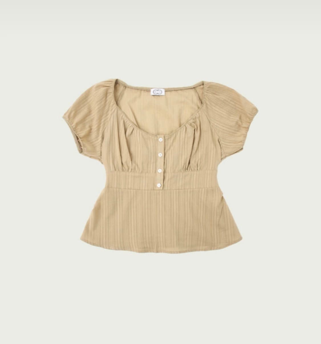 콜로신스 Uki Lace Blouse Beige Stripe 상품이미지1