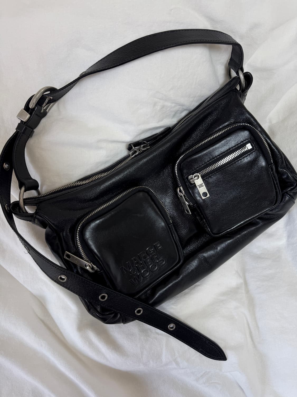마지셔우드) 호보백 블랙 가죽 숄더백 상품이미지2