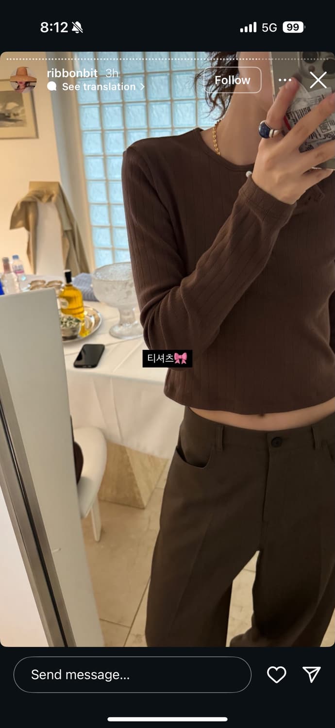 리본빛 eyelet button tshirt 상품이미지4