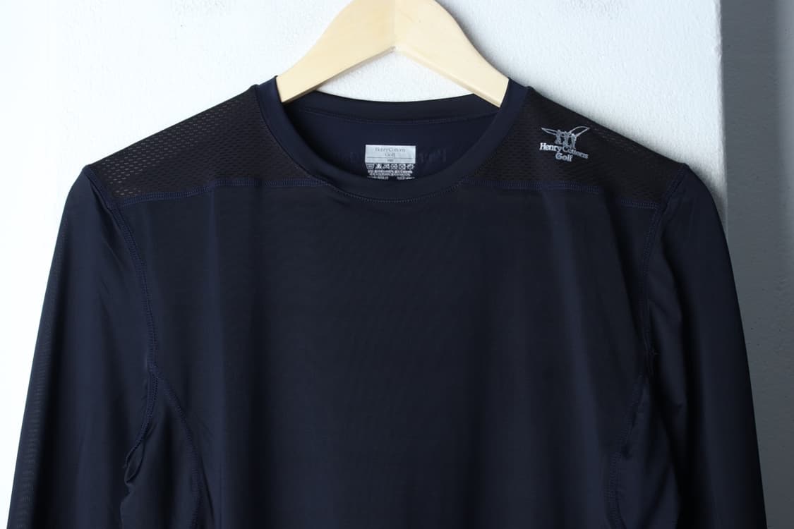 (L-XL) 헨리코튼 긴팔티셔츠 골프 기능성 네이비-H33049 상품이미지3
