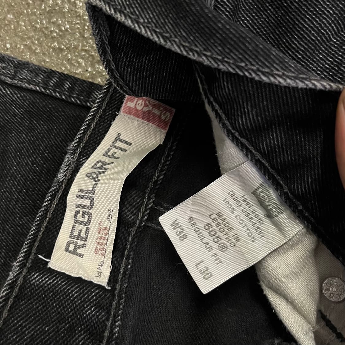 00s Levis505 블랙 워싱진 (38”) 상품이미지8