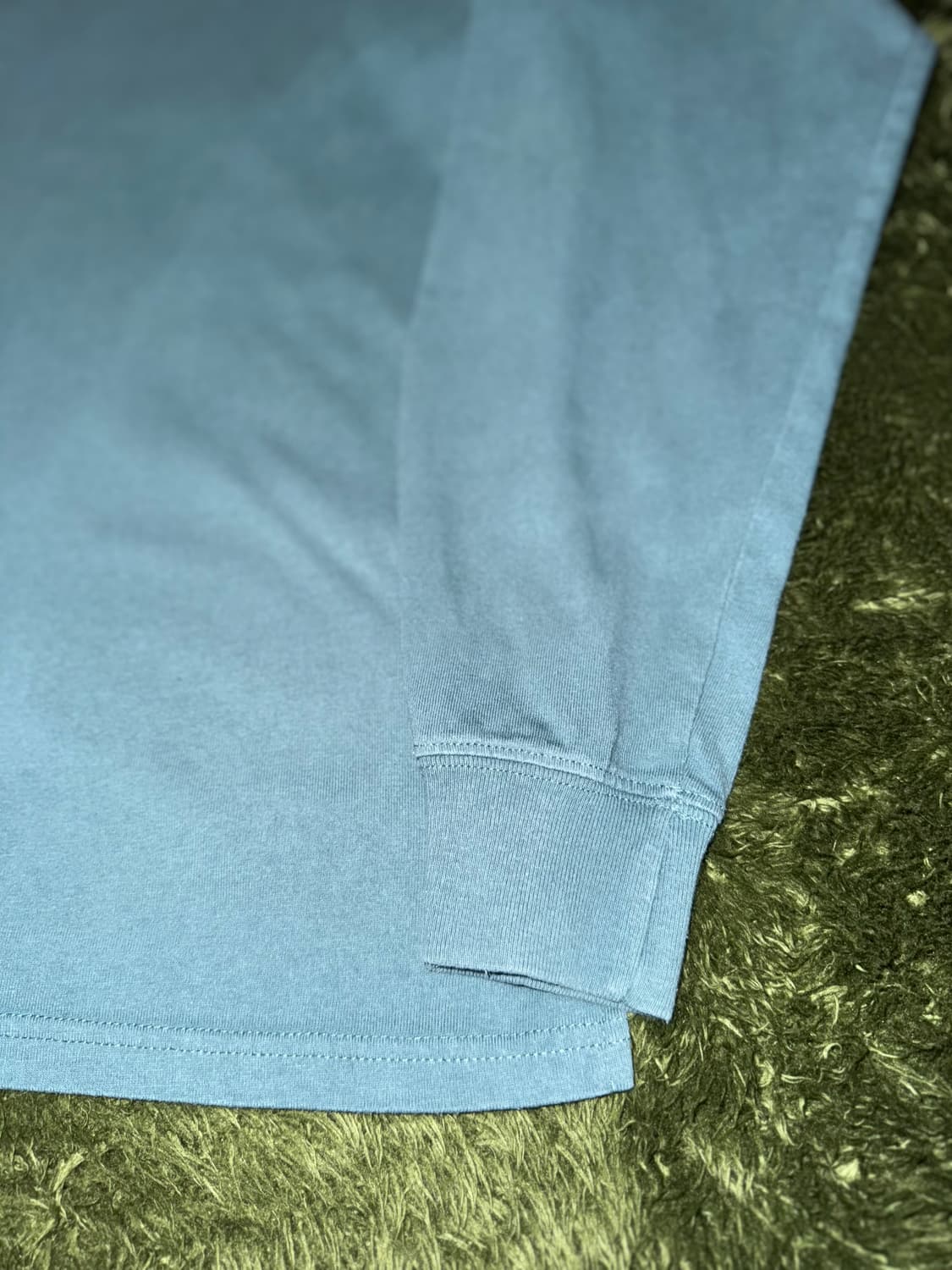 [L] 00s 컨버스 재팬 척테일러 자수 로고 롱슬리브 틸 그린 상품이미지10