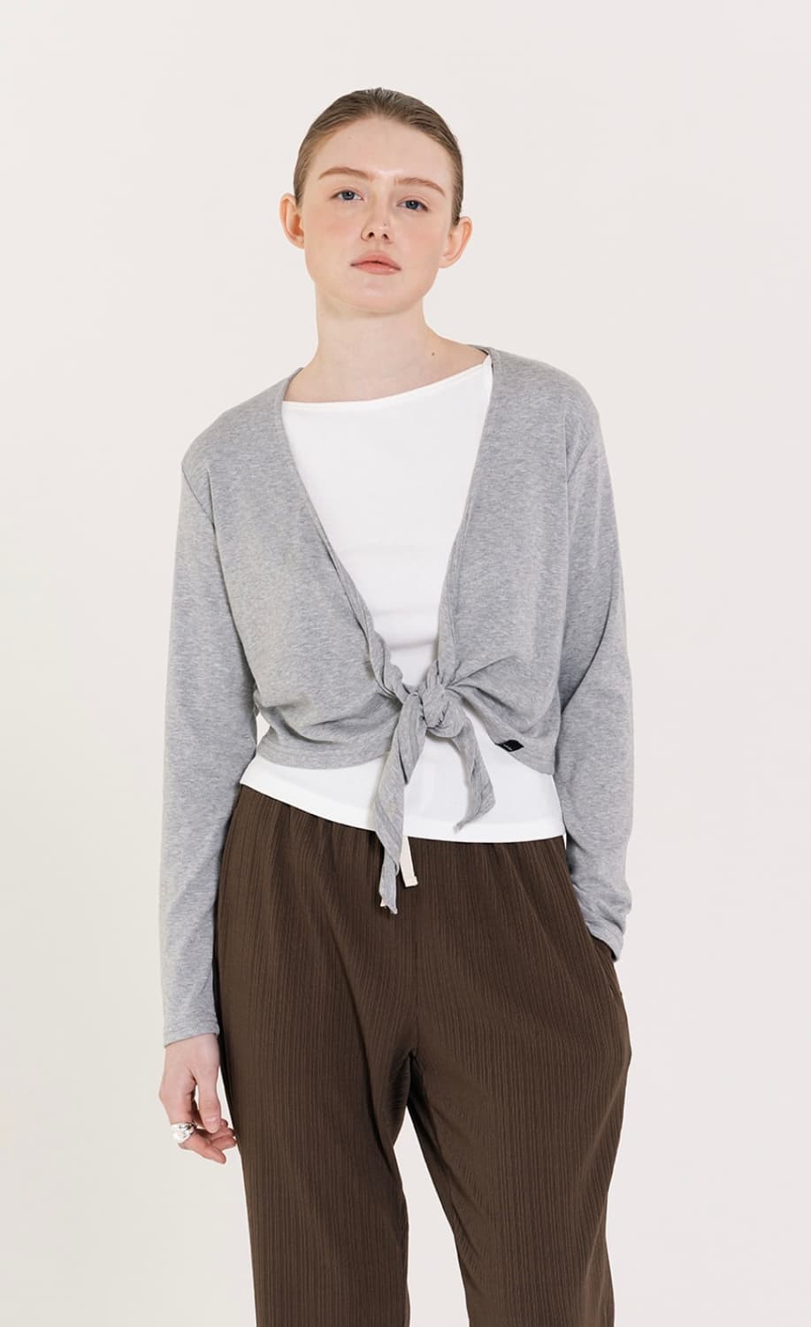 인지액티브 summer wrap cardigan - 그레이 상품이미지2