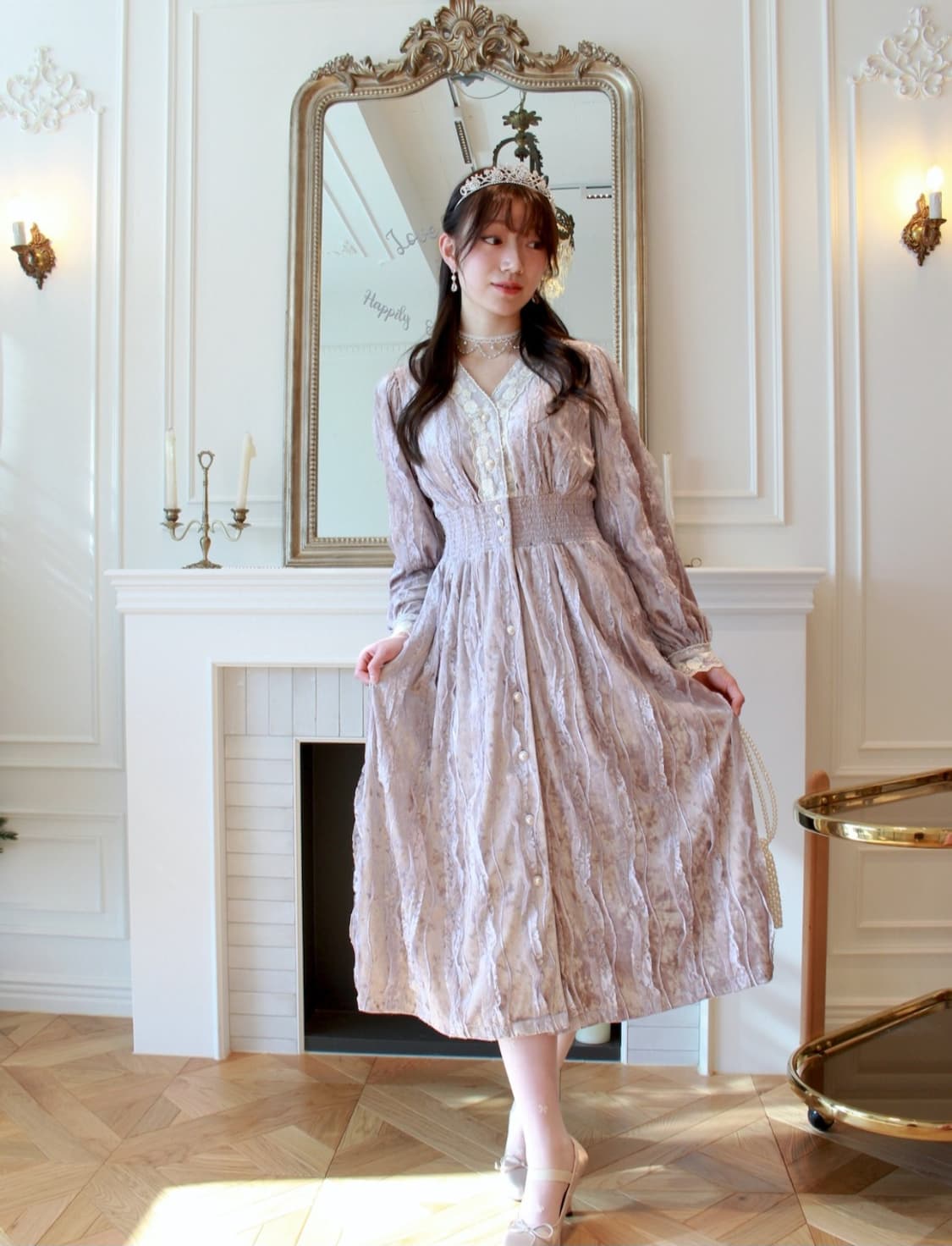 레트로문 데뷔탕트 벨벳롱원피스 상품이미지3