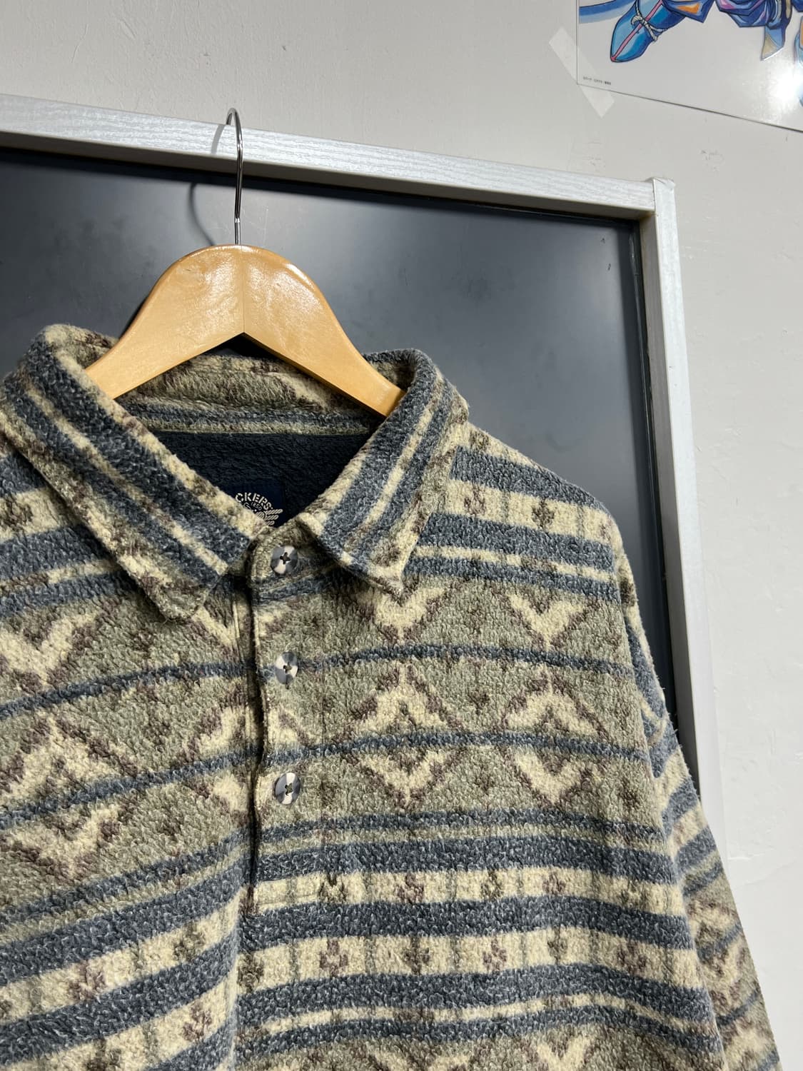 Vintage 빈티지 기하학 나바호 패턴 플리스 반집업 상품이미지2