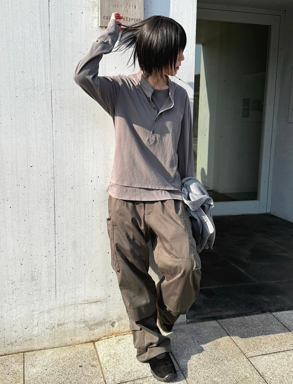 해칭룸 zip cargo work pants dark khaki 상품이미지3