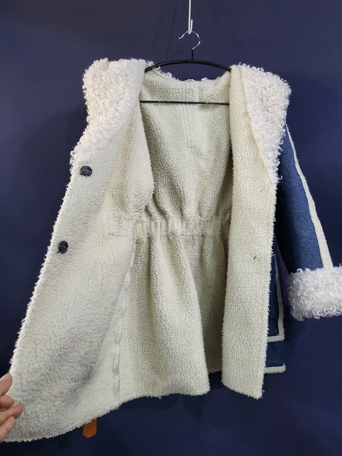 데님 후드 양털 자켓 상품이미지5