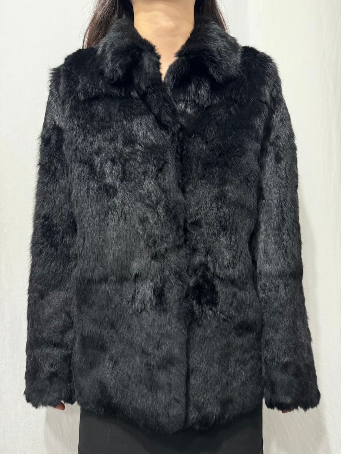 black rabbit fur jacket 상품이미지1