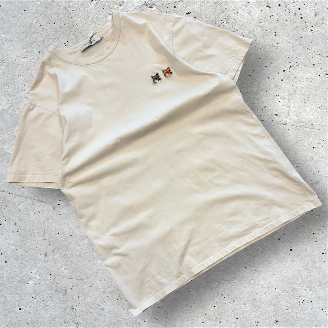 [2XL] 메종키츠네 반팔 티셔츠 화이트 더블폭스 수입택 C434 상품이미지1