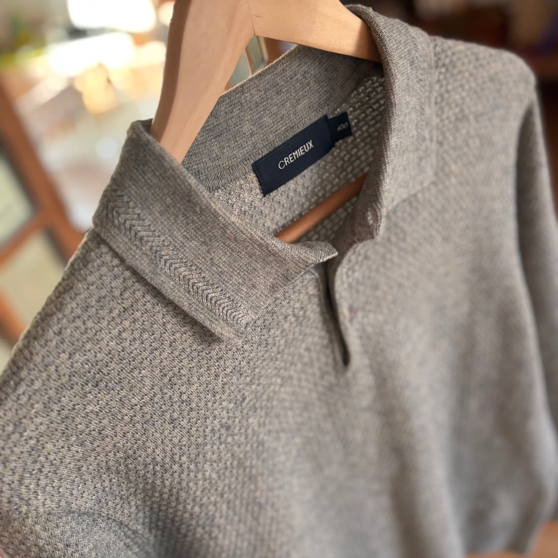 크레뮤 100 캐시미어 니트 카라 입체적인 패턴 미니멀 상품이미지8