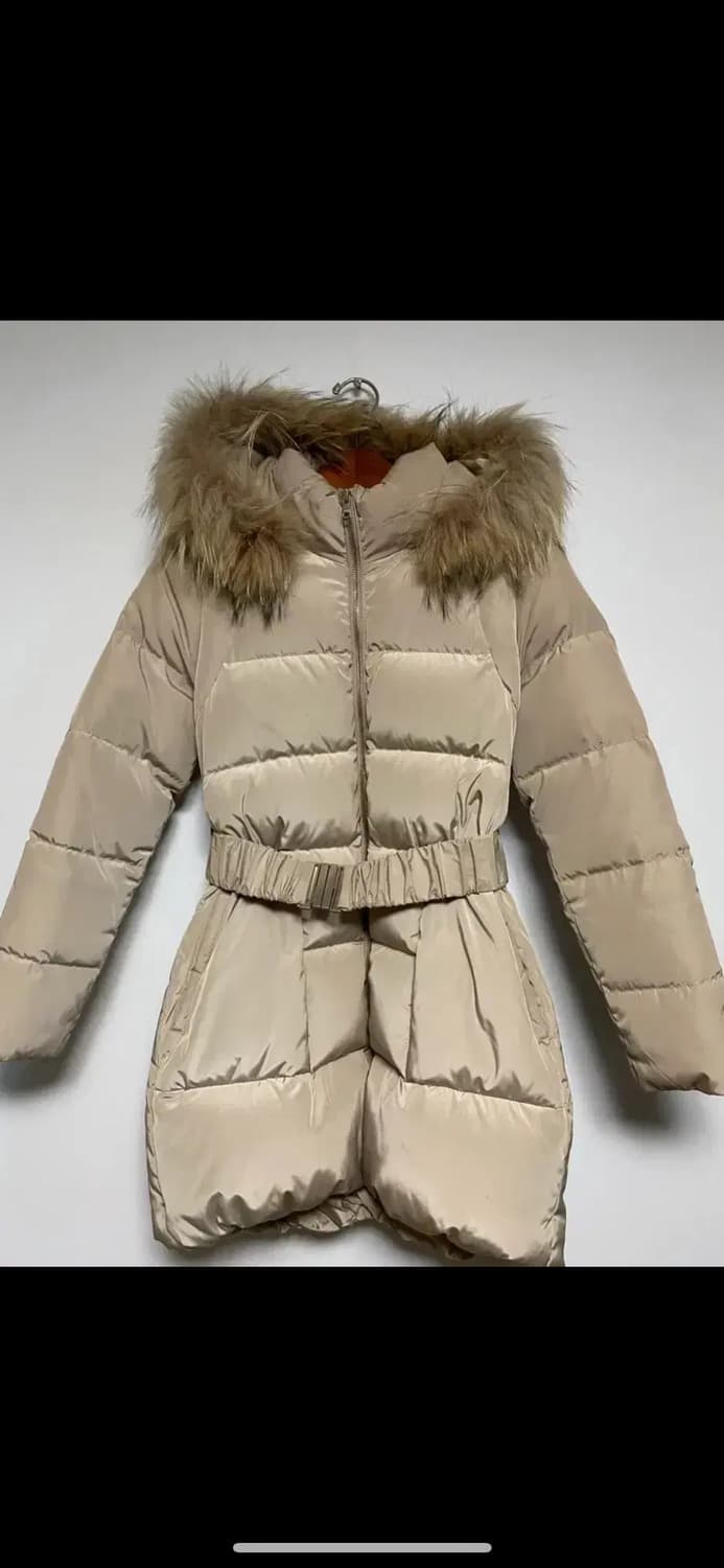 베네통 퍼 후드 롱패딩 상품이미지1