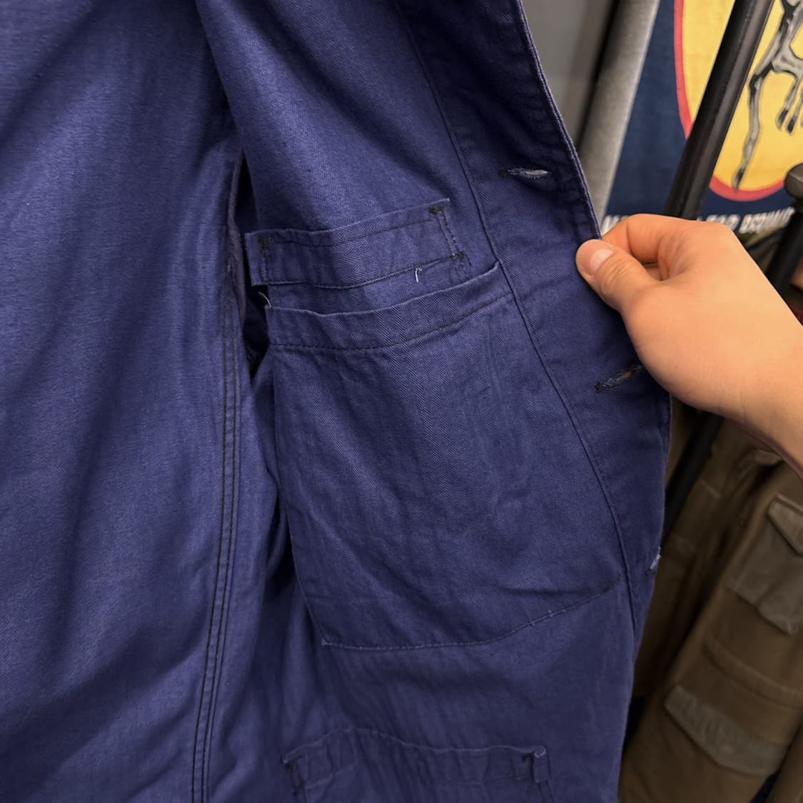 60~80s 피오니어 오리지널 프렌치워크자켓 헤링본 트윌 N803 상품이미지6