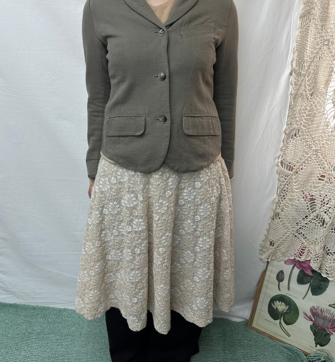 machiko jinto london 자수 스커트 상품이미지1