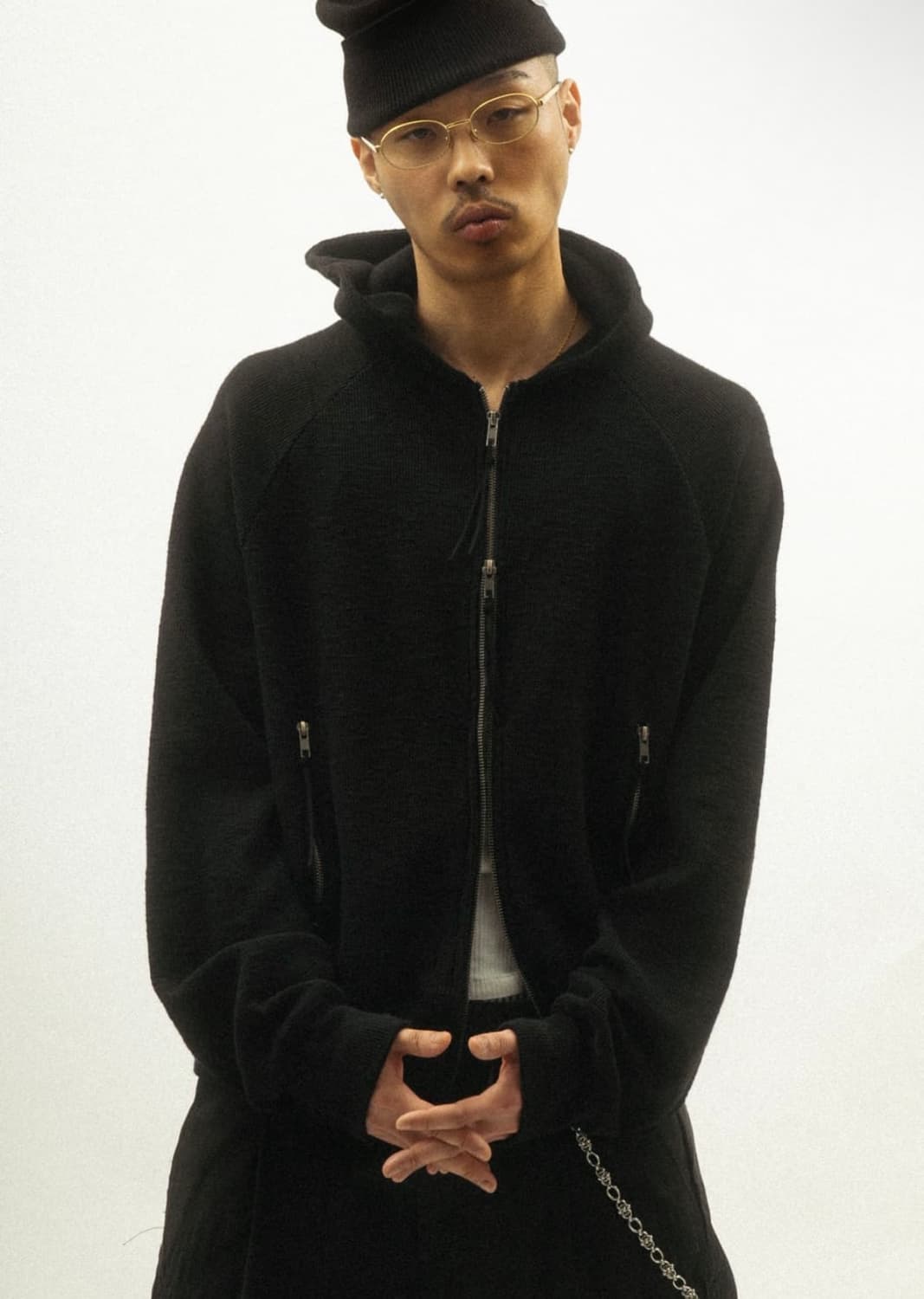 게더레이지 RAGLAN CROP WAFFLE HOOD ZIP-UP 상품이미지1