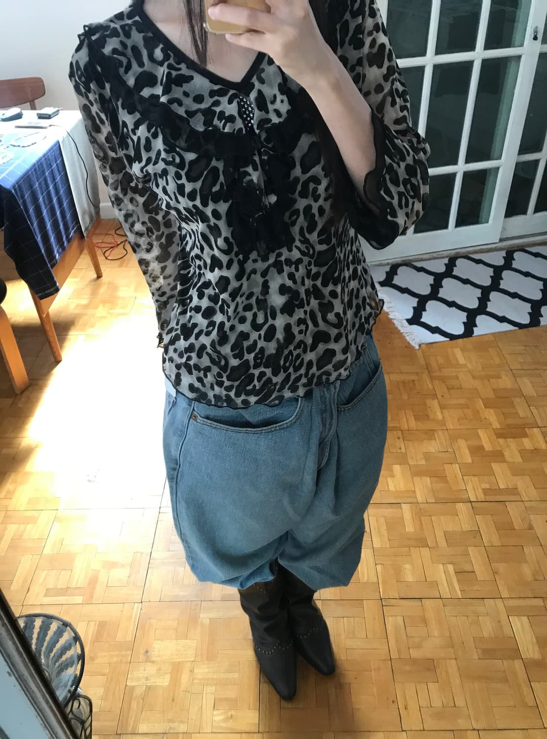 vintage pattern mash top 상품이미지2