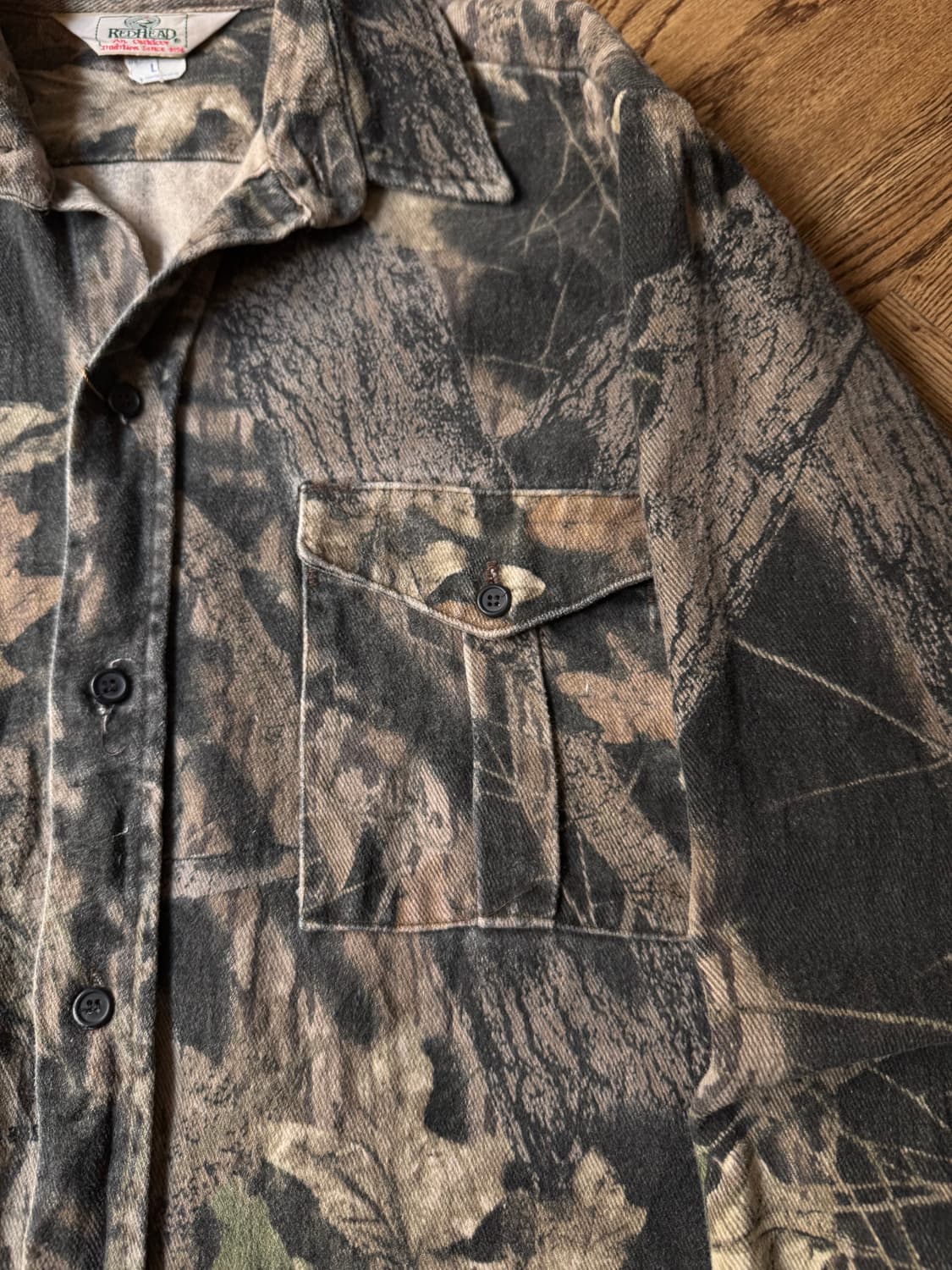 [L]90's REDHEAD USA Made 트리 카모 샤모아 헌팅 셔츠 상품이미지3