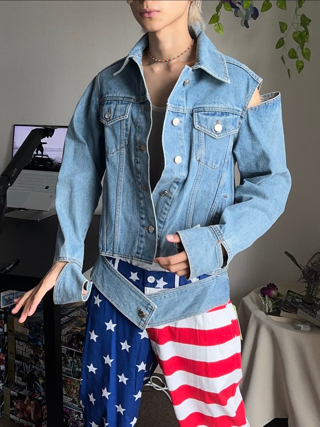 문탠(MOONTAN) 해체주의 데님 자켓 상품이미지1