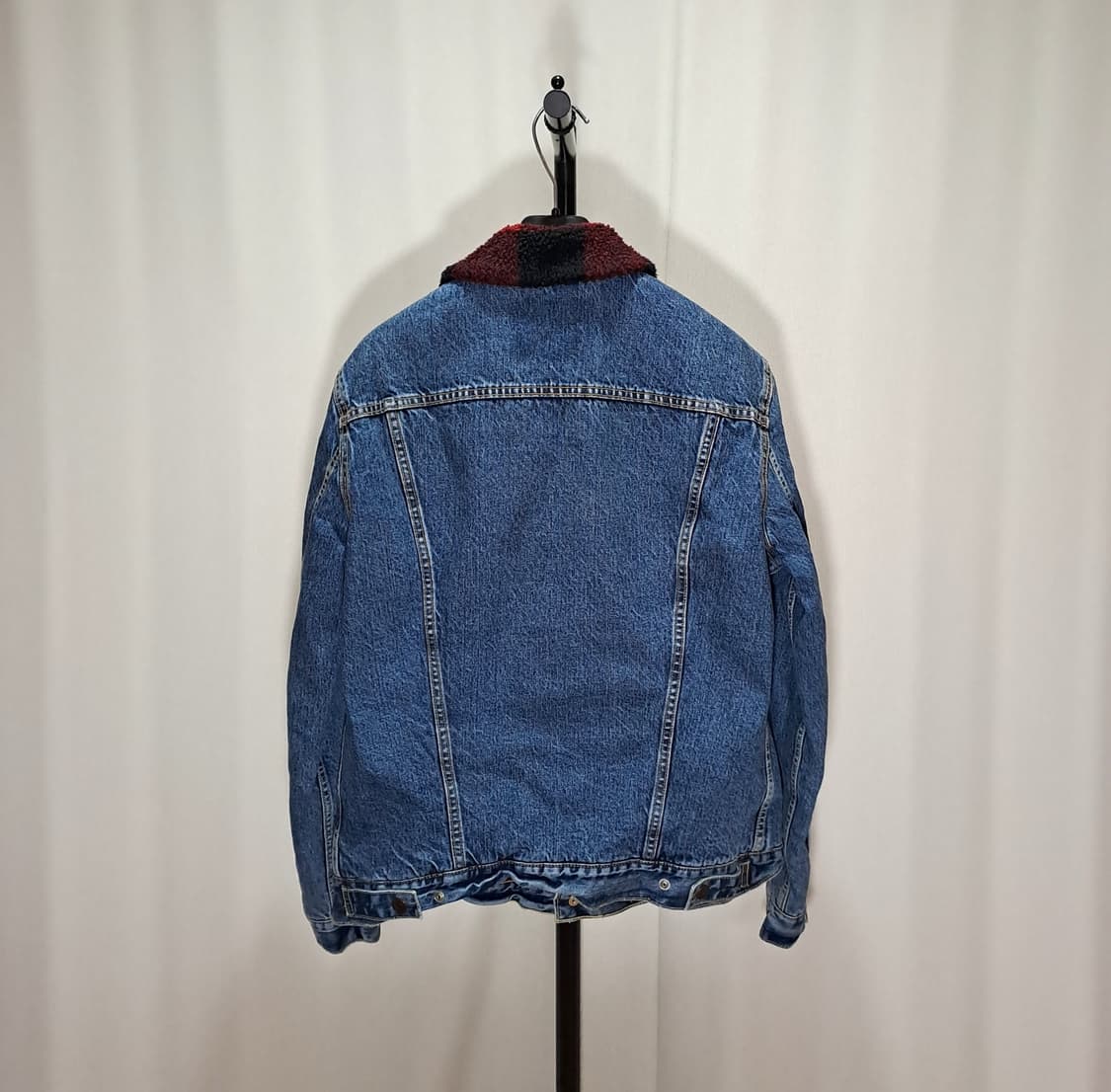 (택포) 리바이스 검빨 체크 쉐르파 데님자켓 M B327 상품이미지5
