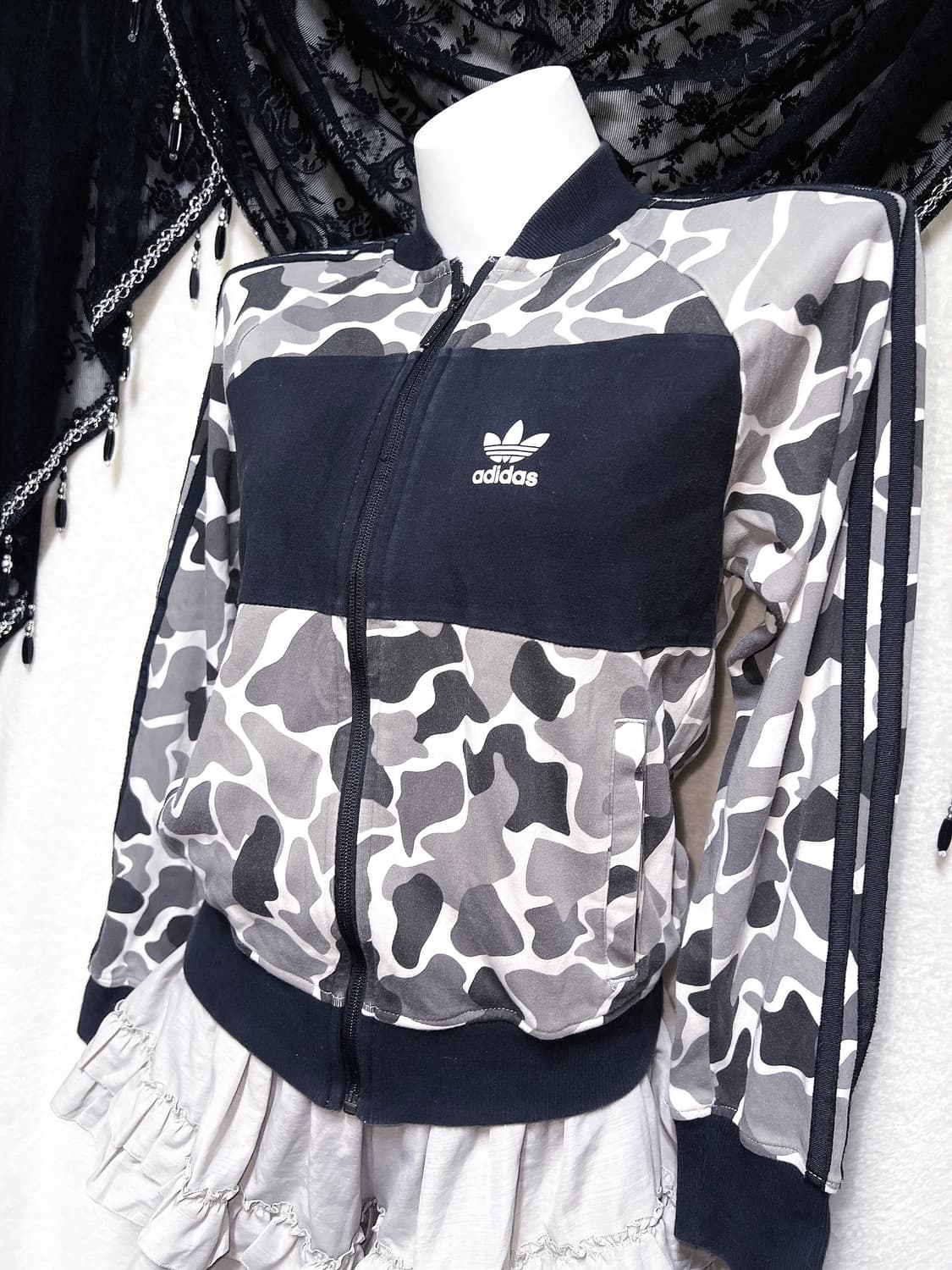 아디다스 카모 밀리터리 트랙탑 저지 져지 자켓 스포티 갸루 y2k 펑크 상품이미지2