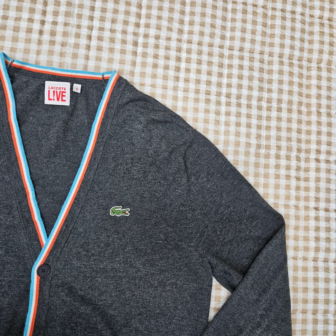 라코스테 얇은 니트 가디건 남자100 상품이미지3