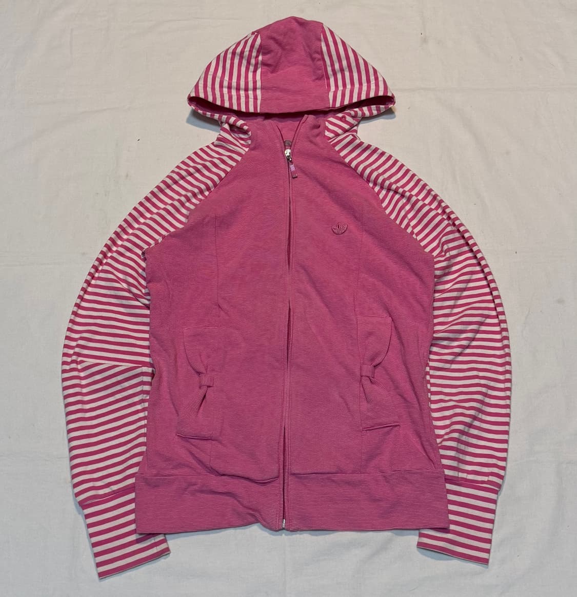 00s 아디다스 스트라이프 핑크 리본 후드집업 상품이미지1