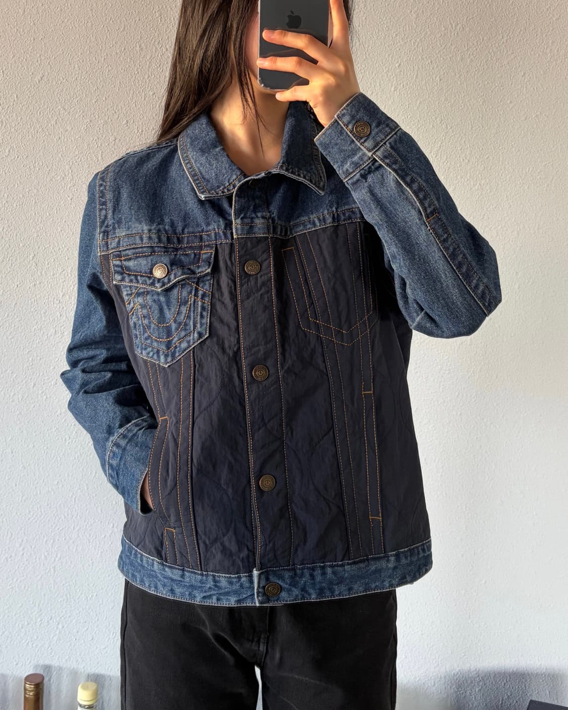 [S]트루릴리전 우먼 퀼팅 인디고 데님 자켓 상품이미지1