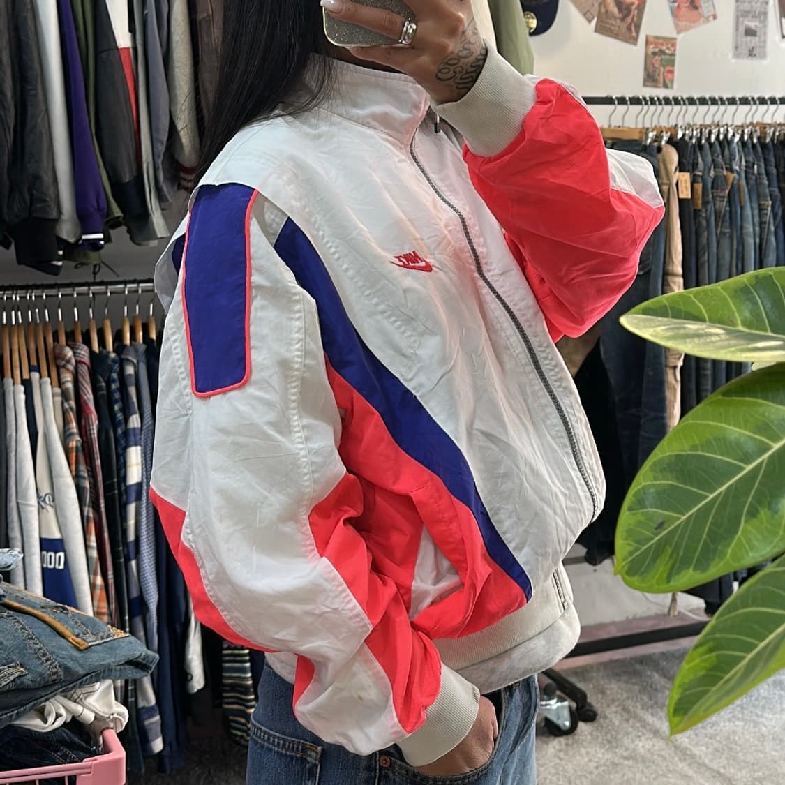 나이키 90s  올드스쿨 배색 바람막이 자켓L 상품이미지1