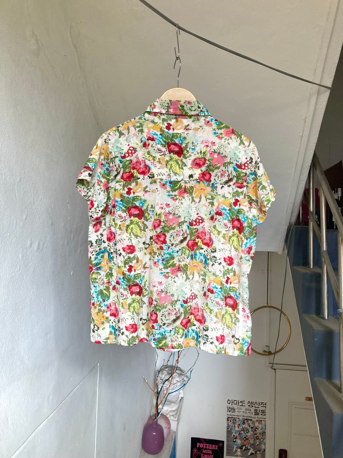 플로럴 웨스턴 거즈 코튼 셔츠 상품이미지5