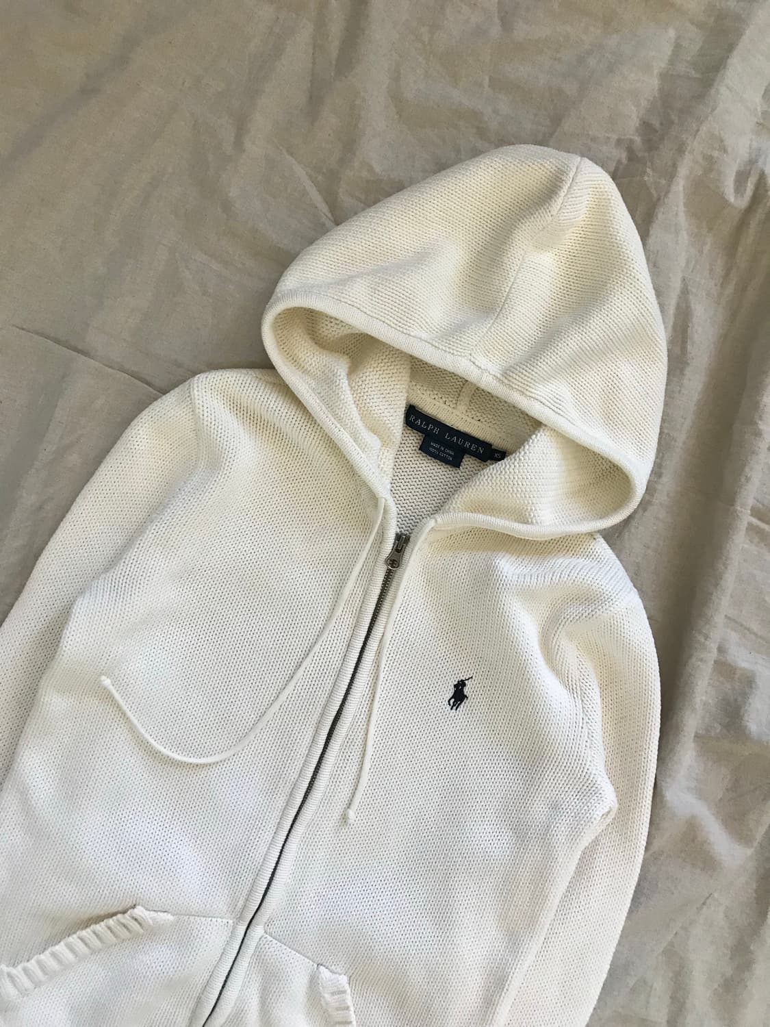대장급 폴로 랄프로렌 포니 로고 화이트 니트 후드집업 상품이미지6