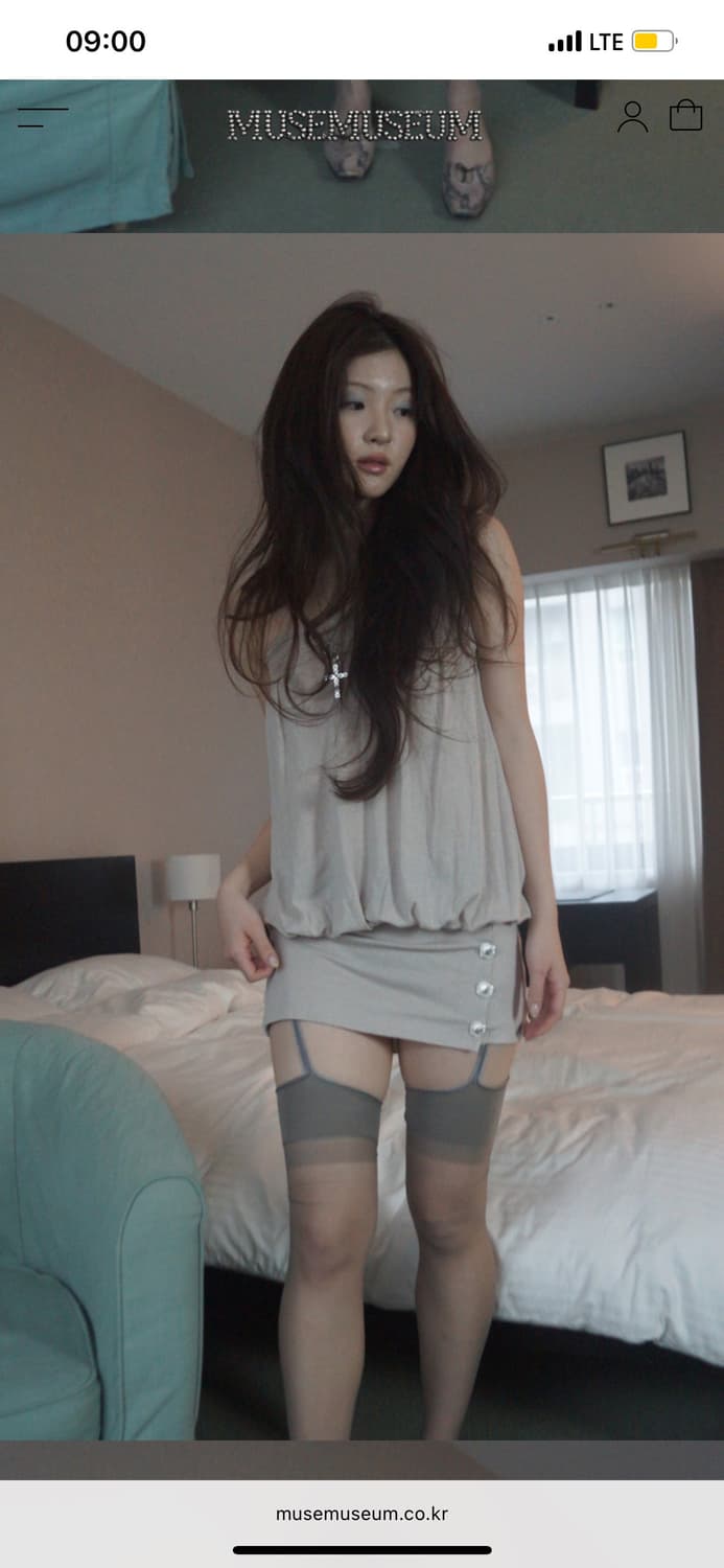 뮤즈뮤지엄 버튼 드레스 원피스 상품이미지2