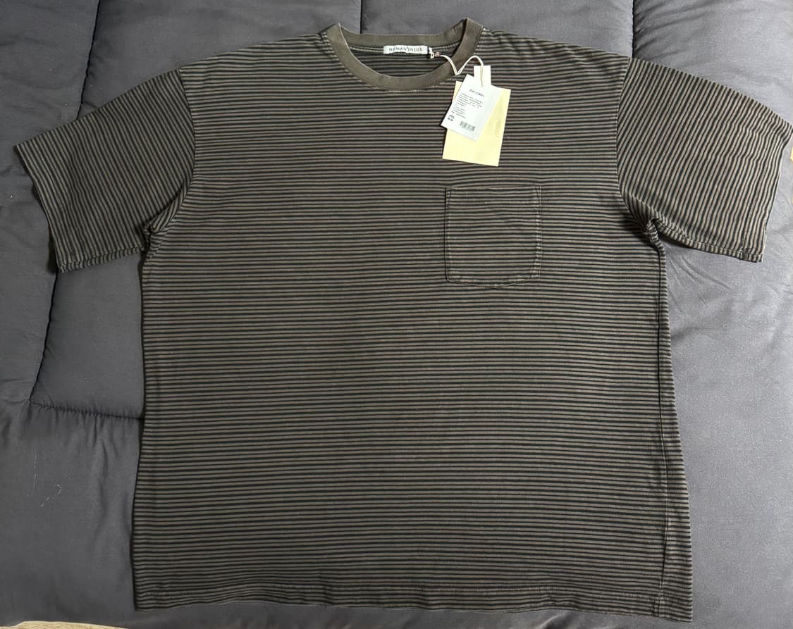 4) 폴리테루 휴먼 스트라이프 포켓 티셔츠 차콜 상품이미지2