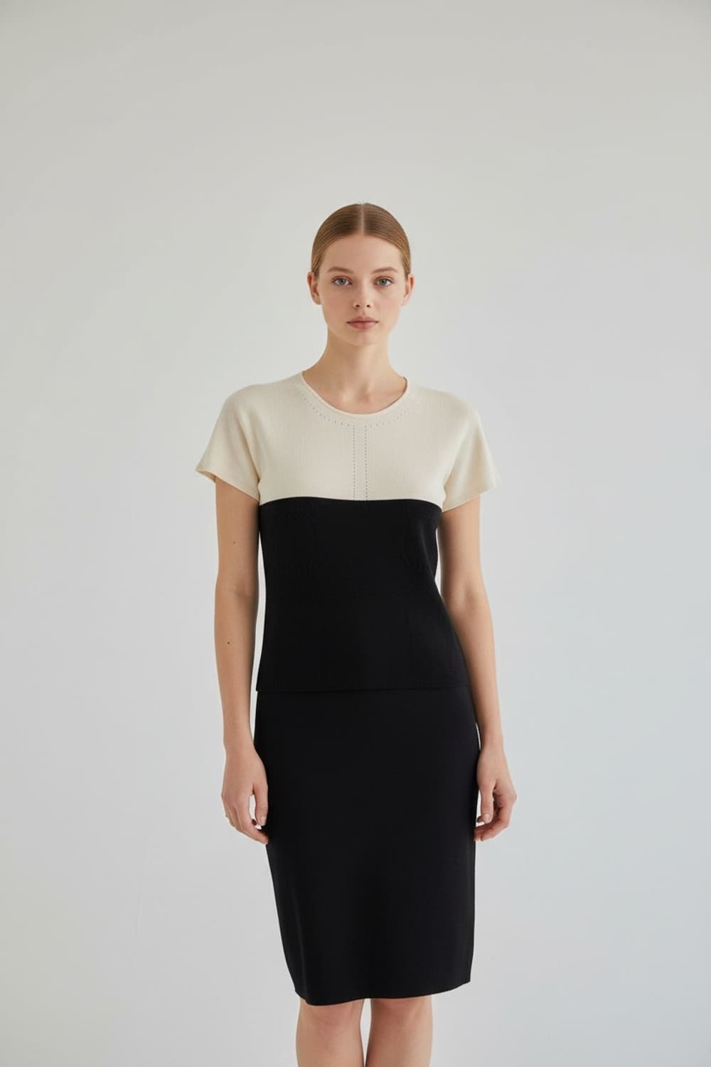 .40/ 샤넬 스티치 투톤 라운드 니트 상품이미지2