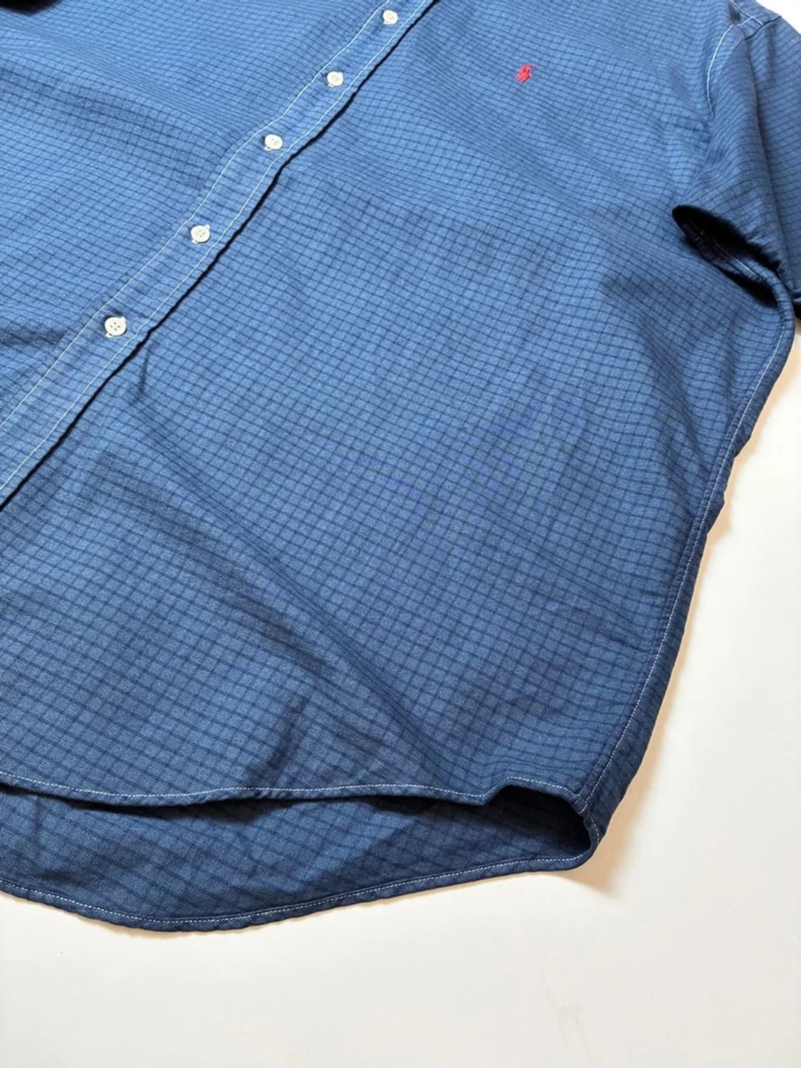 폴로 랄프로렌 00's 블루 마이크로 체크 반팔 셔츠 PN9009 상품이미지4