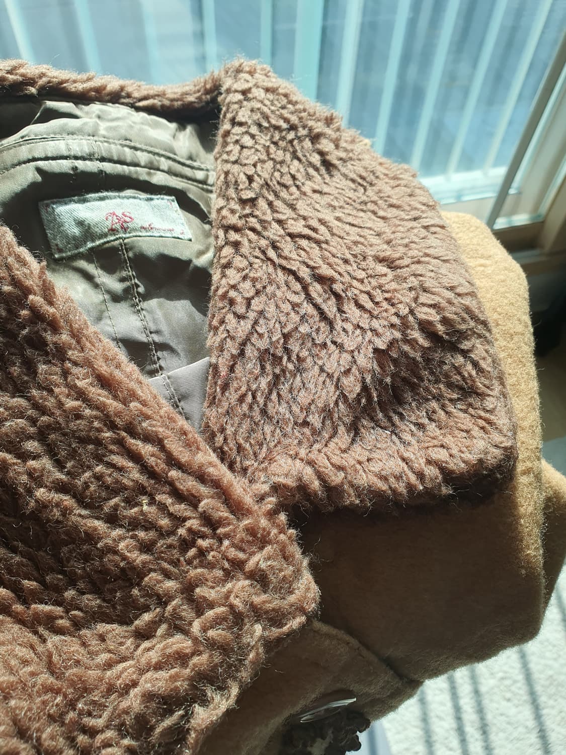 [모리걸] 달천깔 브라운 퍼 카라 망토 케이프 코트 상품이미지7