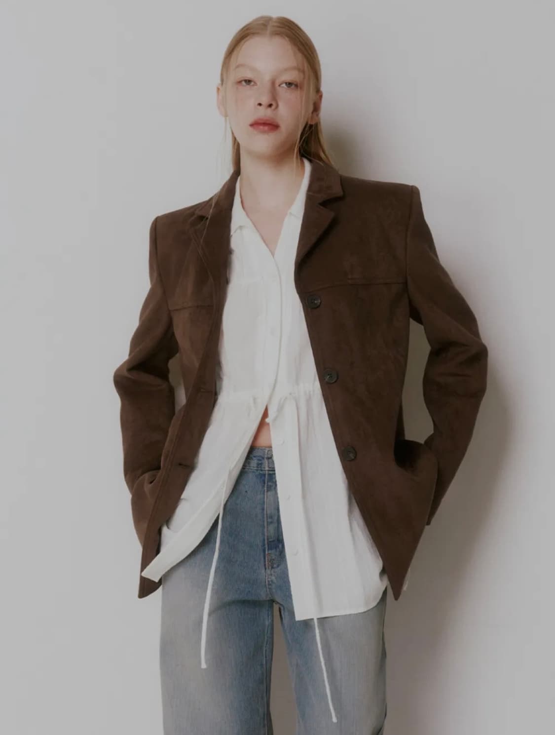 Raive Half Suede Jacket VW4AJ053 D/Brown 상품이미지2