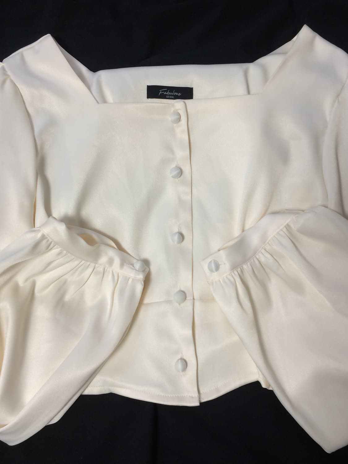 크롭 블라우스 아이보리 상품이미지3