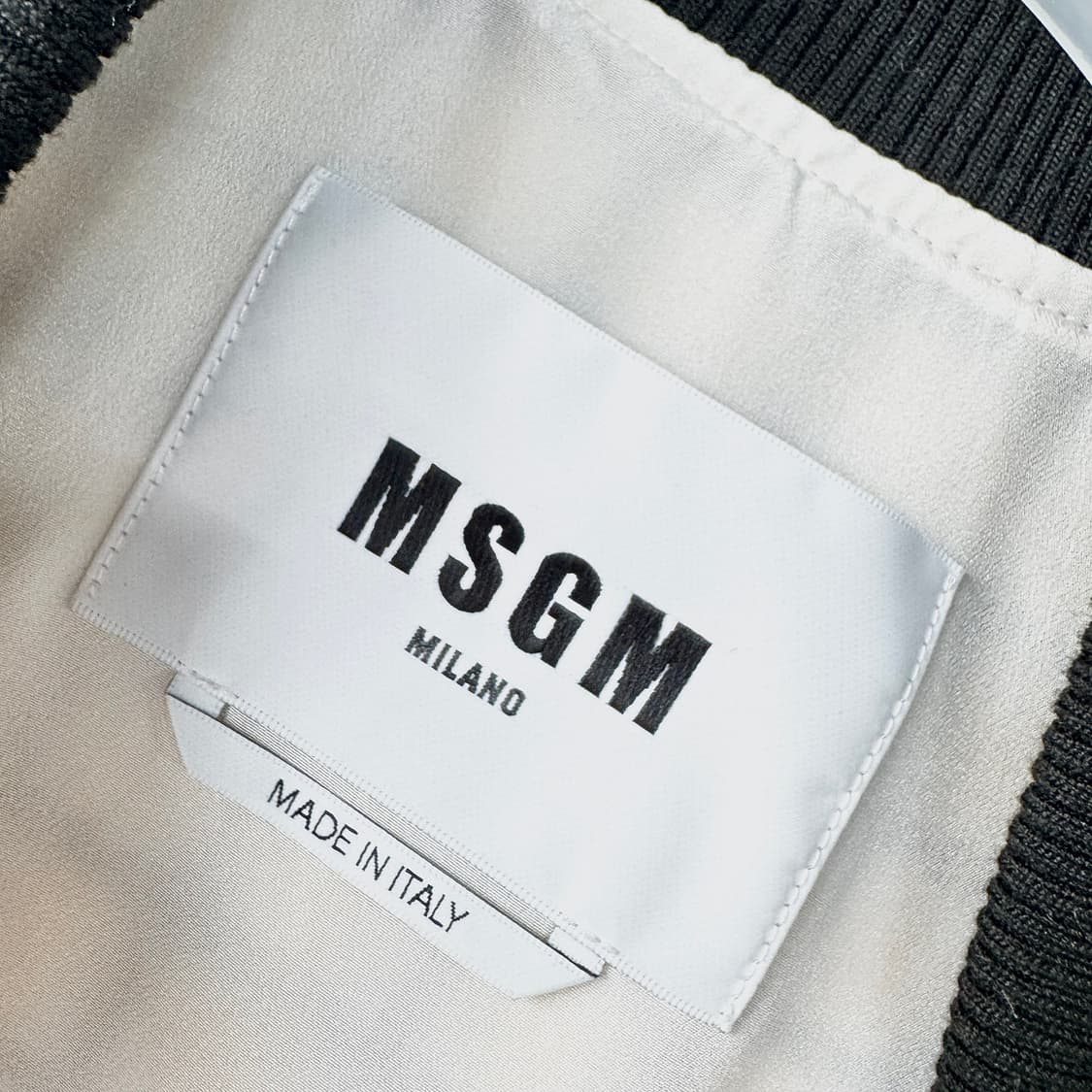 MSGM 트위드 로고 자수 블루종 상품이미지3