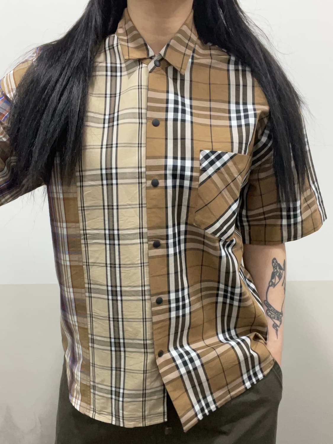 Beams heart 빔즈 하트 노바체크 반팔셔츠 상품이미지1