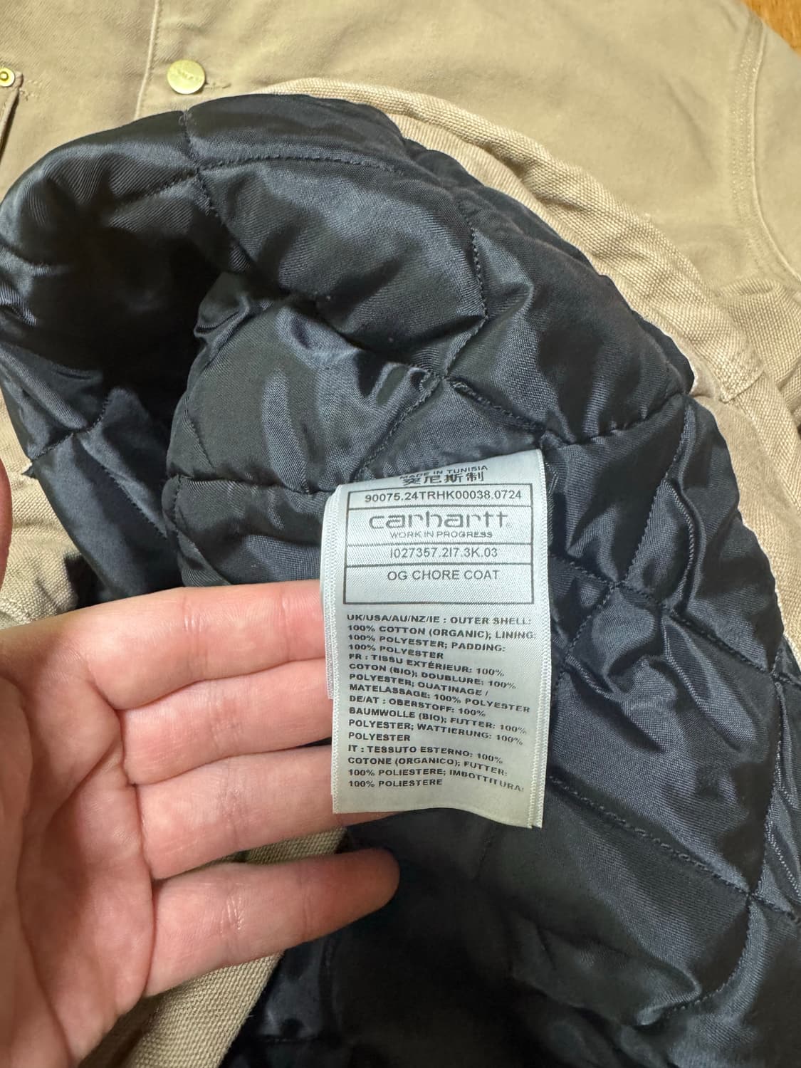 칼하트 윕 초어 코트 자켓 피넛 블랙 에어지드 캔버스 상품이미지3
