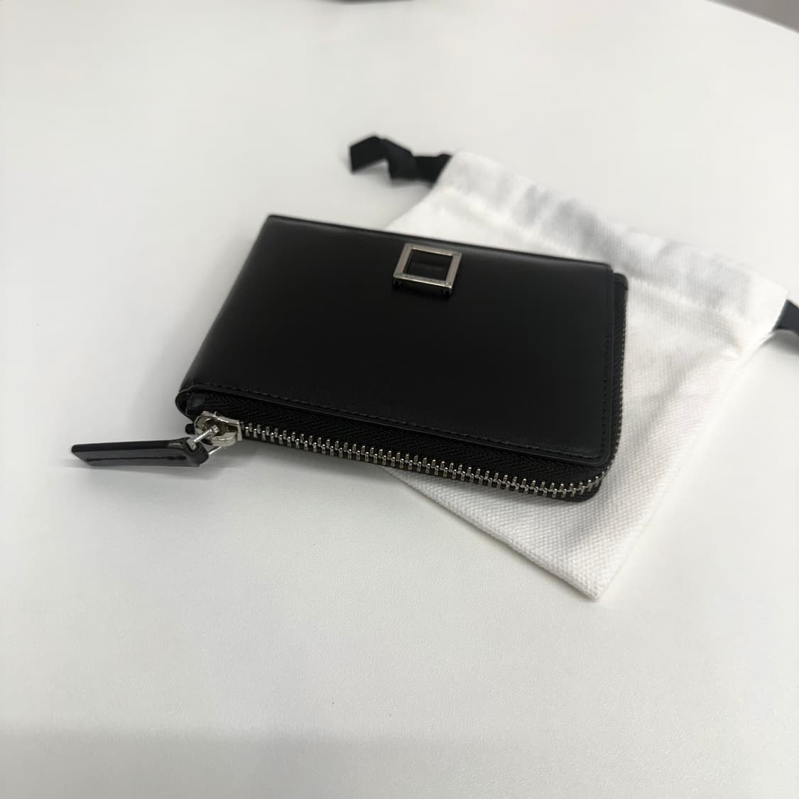 [정품] 우영미 스퀘어 지갑 블랙 상품이미지4