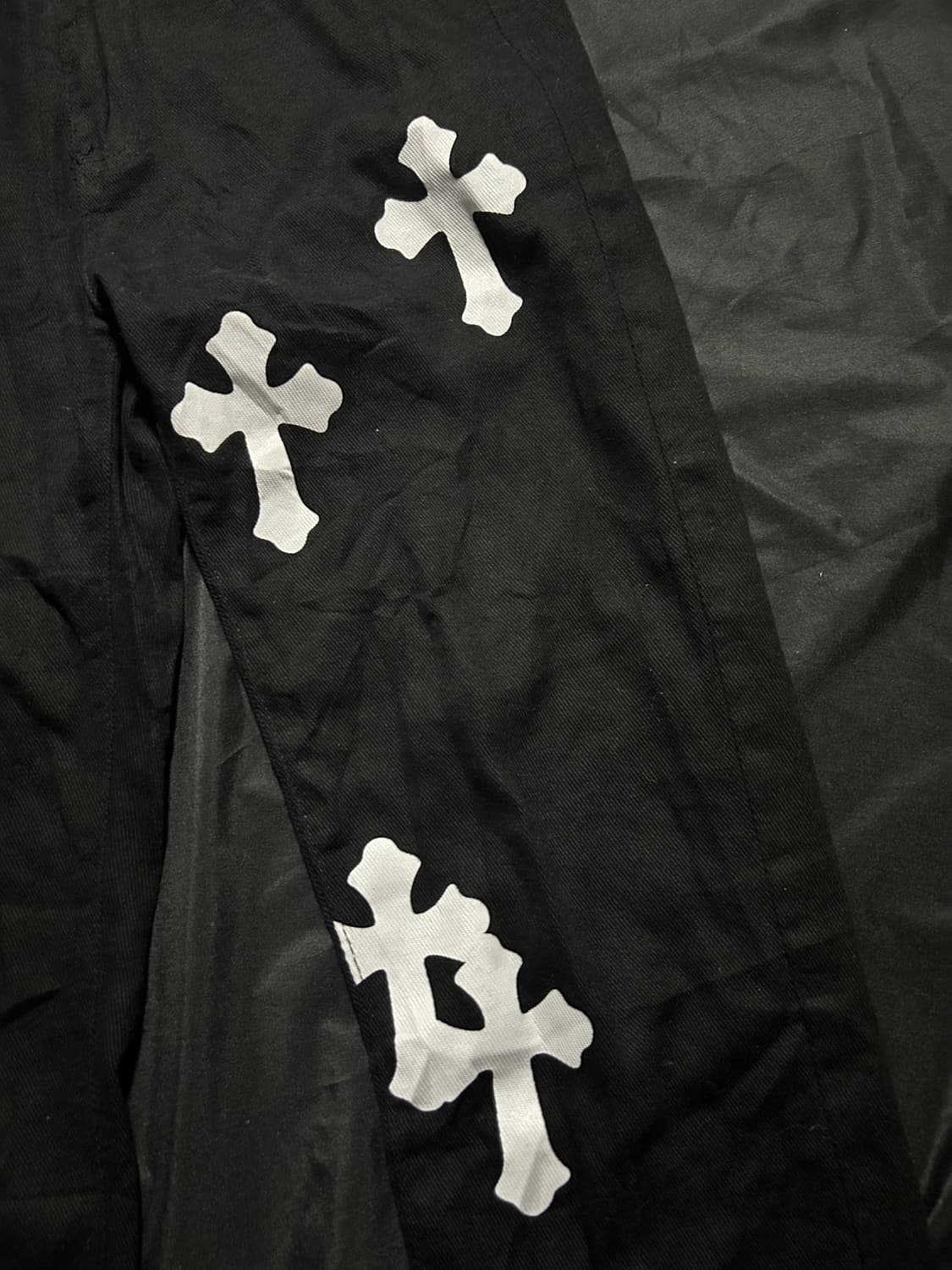 punk gothic cross patched pants 상품이미지3
